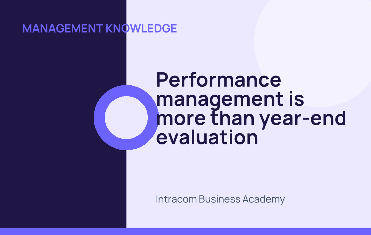 Performance management is more than year-end evaluation