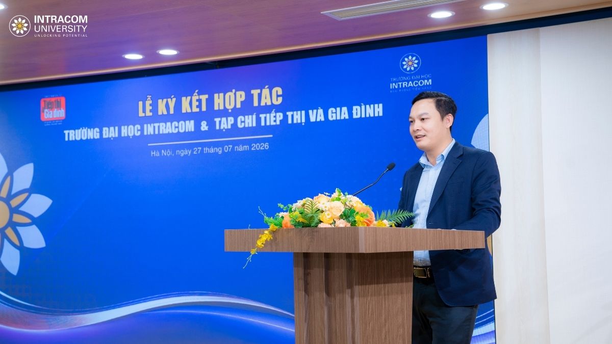 Intracom University Signs a Strategic Cooperation Agreement with Marketing and Family Magazine, Promoting Brand Communications and Developing Communications Human Resources 2 MSc. Hoang Van Vung - Representative of Marketing and Family Magazine spoke about professional practice opportunities and strategic cooperation orientation between the two units