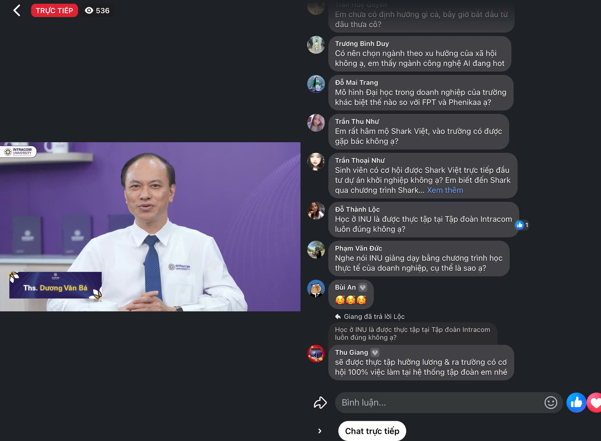 Recap the livestream program series "Choose Intracom - Choose Success" exploding with a series of useful admission information 3 live 4